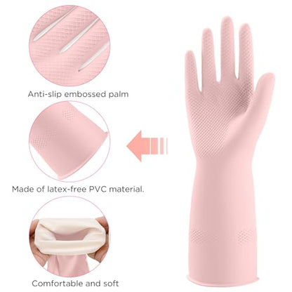 Rubber Gloves for Household, Dishwashing Gloves for Kitchen, Reusable - size: Small (Pack of 4)