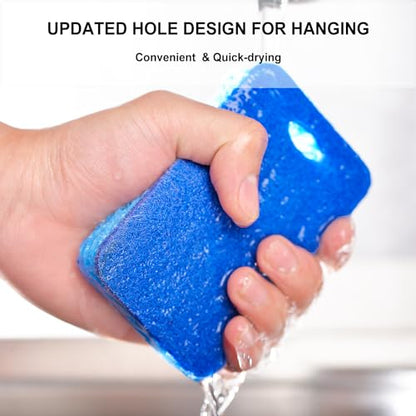 METUUTER 12-Count Scrub Sponges Kitchen Sponge Heavy Duty, Cellulose Sponges with Scouring Pads Dual-Sided for Kitchen and Household Use (Square-Multi) - color: Square-multi