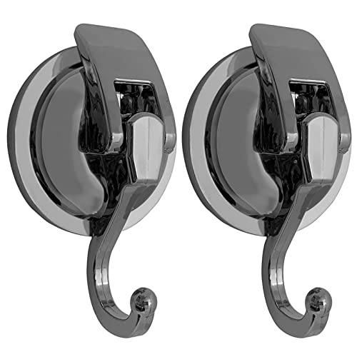 Heavy Duty Suction Cup Hooks for Shower, Bathroom Robe - Reusable, No Hole Punched, for Garland Decoration (Silver Grey, 2 Pack), XPG-TSX1 - color: Silver grey, size: 2 Pack