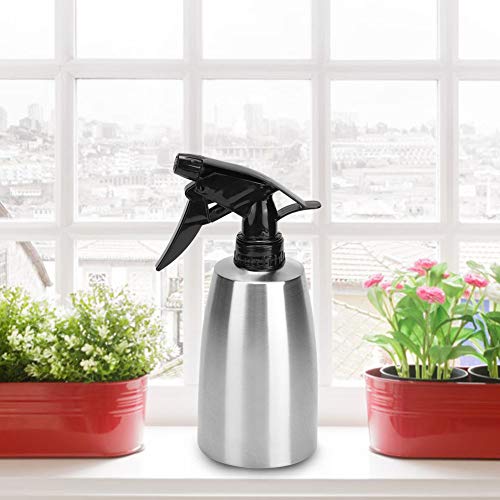 FLEXMAN 400ml Spray Bottles, Stainless Steel Water Spray Bottle with Ergonomic Handle, Seasoning Can with Adjustable Nozzle for Outdoor Barbecue, Cooking