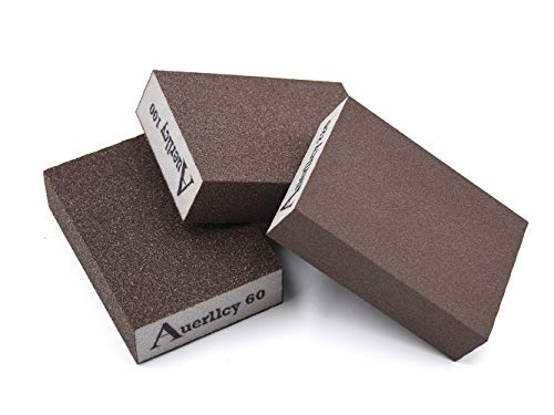 Sanding Sponge, Auerllcy 6 Pieces 60/80/100/120/180/220 Grit Sanding Blocks Assortment, Coarse/Medium/Fine. Washable and Reusable. - style: 6PCS-M