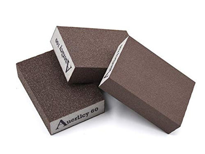 Sanding Sponge, Auerllcy 6 Pieces 60/80/100/120/180/220 Grit Sanding Blocks Assortment, Coarse/Medium/Fine. Washable and Reusable. - style: 6PCS-M