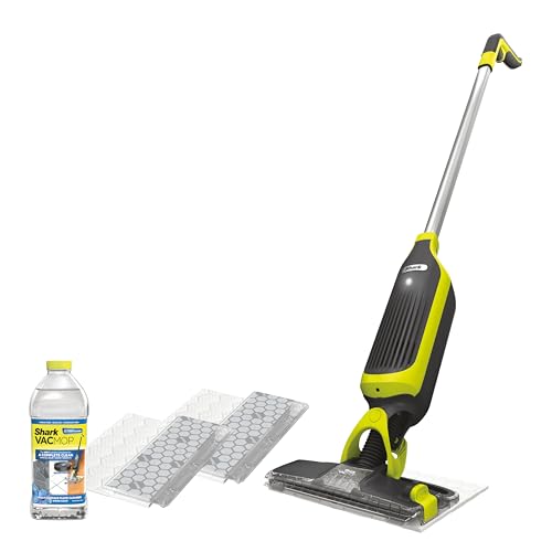 Shark VACMOP Cordless Hard Floor Cleaner, Vacuum and Spray Mop, Powerful Suction, Lightweight, Includes 2 Disposable Pads, 12oz Multi-Surface Cleaning Solution, Gray, VM180 - color: Gray - 2 Pads