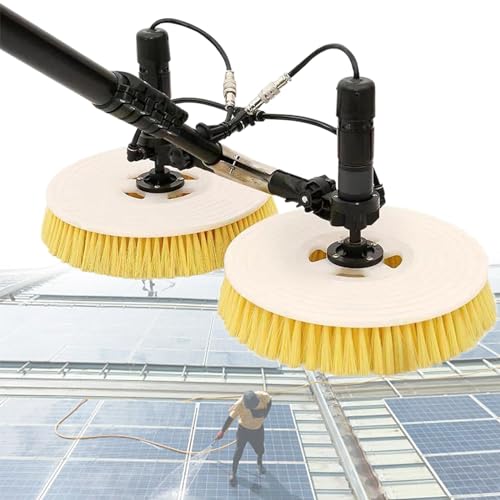 Electric Solar Panel Cleaning Brush & Rod, with Power Converter, for Solar Panel and Glass Cleaning, Extendable Water Fed Rod Cleaning Kit, 110V-240V,24.6ft(7.5m) - color: 24.6ft(7.5m)