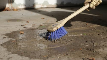 Bon Acid Proof Gong Brush Extra Stiff Plastic Bristles with 20 in. Durable Plastic Handle Heavy Duty Scrub Brush for Concrete Masonry and Surface Prep with 4 1/2 in. Wide Head and 1 1/2 in. Trim - size: 4.5 inches (head), 20 inches (handle)
