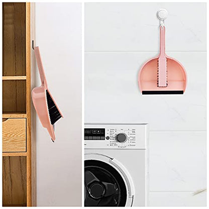 Small Mini Broom & Pink Dustpan Set for Home Kitchen Office Car
