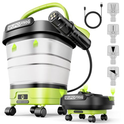 Portable Max 72 PSI Hand Sprayer, Cordless Garden Sprayer with 2000mAh Battery, 4-in-1 Nozzle, 12L Collapsible Bucket, Low Pressure Cleaner for Outdoor Cleaning, Camping, Gardening - style: Foldable Hand Sprayer