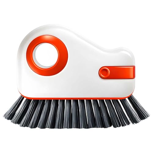 2 in 1 Cleaning Brush Window Track Cleaning Tools, Multifunction Hard Bristle Crevice Cleaner Brush with Hidden Scraper, Grout Cleaner Grip Brush for Sliding Door Track (1, A) - color: A