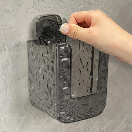 Suction Cup Wipes Holder, Wall Mounted Wet Wipe Dispenser with Suction Cup Easy to Installation Versatile Use Storage Case in Kitchen and Bathroom, grey