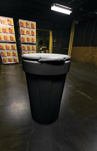 Eagle 55 Gallon Plastic Drum with Lid, Metal Lever-Lock, 39.1"x23.8", Open Head Lab Pack Drum Made of Durable, Lightweight HDPE, Withstands Weather and Chemicals, Made in USA, Black, 1655MBLK - color: Black, size: 55 Gallon, style: Metal Lever-Lock