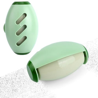2pcs Reusable Washable Lint Roller, Mini Lint Roller Travel Size Cat Dog Hair Roller Ball Portable Pet Hair Sticky Remover Fabric Shaver Cleaner for Clothing Sofas Debris Dust (Green)