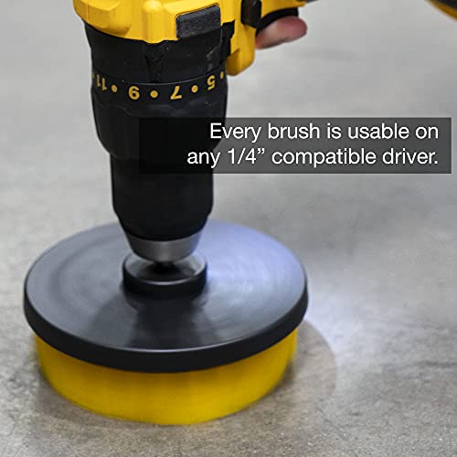 NEIKO 00321A Drill Brush Set, 9-Piece All-Purpose Scrubbing Attachments for Cleaning & Car Detailing, Extended-Reach Power Scrubber - style: Scrub and Brush Set