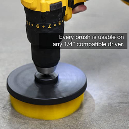 NEIKO 00321A Drill Brush Set, 9-Piece All-Purpose Scrubbing Attachments for Cleaning & Car Detailing, Extended-Reach Power Scrubber - style: Scrub and Brush Set