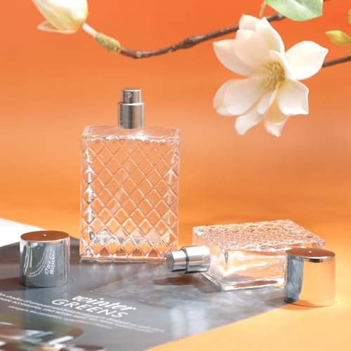 Vintage Glass Spray Bottle - Refillable Perfume Atomizer, Empty Perfume Bottles with 3 Dispensers (100ml/3.4 Oz) - style: vintage 100ml