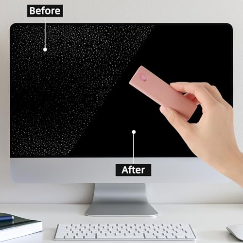 Car Screen Cleaner Kit, 4 Pcs 3-in-1 Touchscreen Mist Cleaner and Microfiber Cloth, for Car Display, iPhone, iPad, MacBook, Laptop, Computer Monitor, TV, Android (Pink*2 & Grey*1 & Black*1)