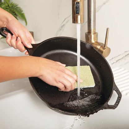 Full Circle Heavy Duty Scrubber Sponge – Robust Agave Leaf & Plastic-Free Cellulose – Dual-Sided Dish Sponge for Cast Iron, Grill Grates & Oven Racks, 2 Pack - size: Agave Sponge 2pk