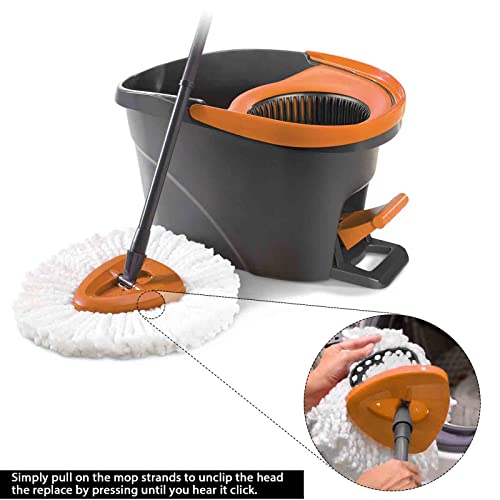 10Pack Spin Mop Replacement Heads,Spinning Mop Replace Head for Easy Wring Mop, 100% Microfiber Mop Head Replacement Compatible with Triangle Spin Mop Refill for Floor Cleaning,White - size: 10Pack