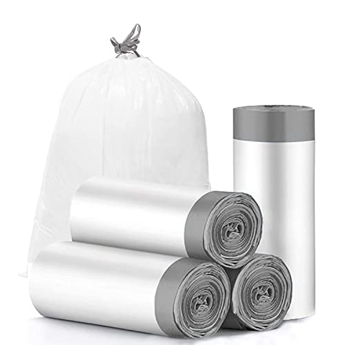 CHARMOUNT Drawstring 4 Gallon Trash Bags, Small Garbage Bags, Unscented Trash Can Liner, 60 Count - size: 60 Count (Pack of 1)