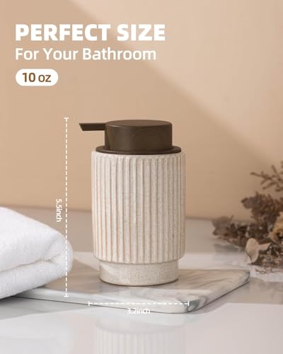 Foaming Soap Dispenser, Wood-Grain Plastic Soap Dispenser, 10 oz Refillable Bottle for Liquid Soap - Kitchen, Sink, Bathroom(Foaming) - color: Foaming Wooden Color Pump