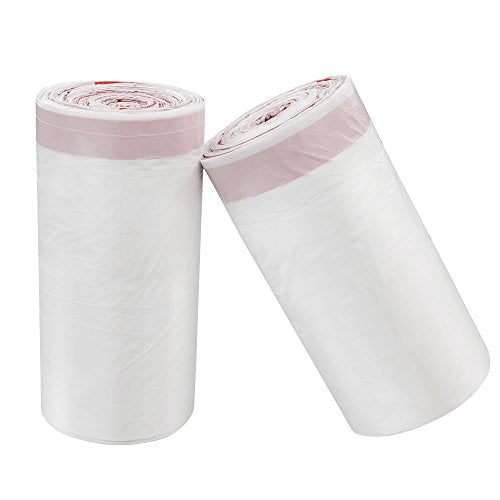 7 Gallon White Drawstring Trash Bags, Medium Garbage Bags, 2 Rolls/120 Counts - style: 7 gallon with drawstring