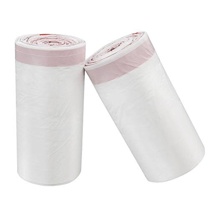 7 Gallon White Drawstring Trash Bags, Medium Garbage Bags, 2 Rolls/120 Counts - style: 7 gallon with drawstring