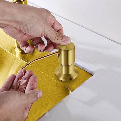 Soap Dispenser for Kitchen Sink, Countertop Sink Soap Dispenser Pump, 47" Silicone Extension Tube Connect to The Soap Bottle Directly, Say Goodbye to Frequent Refills (Golden) - color: Golden