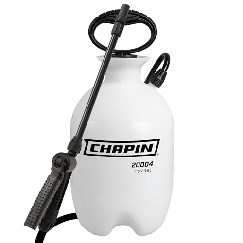 Chapin 20004 Pump Sprayer, 1-Gallon SureSpray Translucent Tank with an Easy Fill Funnel-Top Opening, Adjustable Cone Nozzle & 34" Long Reach Hose, Used for Fertilizer, Pesticides, Weeds & Pests | Durable lightweight tank; ideal for weed control, plant car