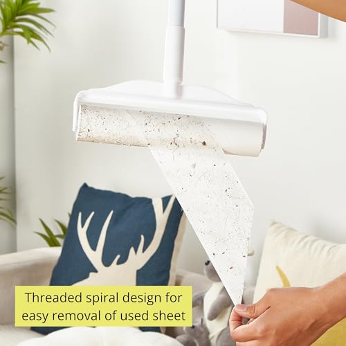 True & Tidy StickyPro XL Lint Roller Value Set with 2 Lint Roller Refills, Heavy-Duty Durable, Adjustable Handle Works Great on Pet Hair, Clothing, Furniture and More, 360 Sheets Total, Refillable - size: Lint Roller with 4 Refills