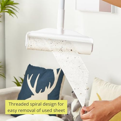 True & Tidy StickyPro XL Lint Roller Value Set with 2 Lint Roller Refills, Heavy-Duty Durable, Adjustable Handle Works Great on Pet Hair, Clothing, Furniture and More, 360 Sheets Total, Refillable - size: Lint Roller with 4 Refills