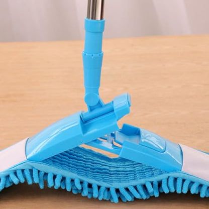 Generic 360 Deg Rotation Adjustable Length Efficient Flat Mop for All Floors, Dust Floor Mop, Stainless Steel Handle Design, Wet Dry Dual Use