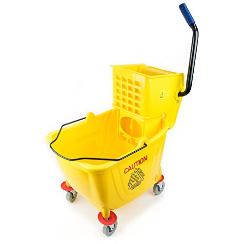 RKMB36-Y Commercial Side Press Wringer Mop Bucket 36 qt / 9 gal (Yellow) - size: Mop Bucket Set