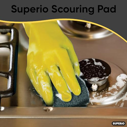 Scouring Pad Non-Scratching Scrubber Non-Scratch Cleaning Scrub Pads, Heavy Duty Scouring Pad, Reusable Kitchen Scrubbing Pad Pack of 1, Green, by Superio - size: 1-pack