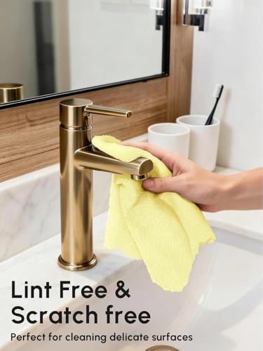 Microfiber Cleaning Cloths Roll, 75 Pack Tear Away Microfiber Towels Roll, 12" x 12" Lint Free Rags, Reusable Cleaning Cloths, Washable, Scratch Free,Ultra Absorbent Dish Rags(Yellow) - color: Yellow, size: 75 pack