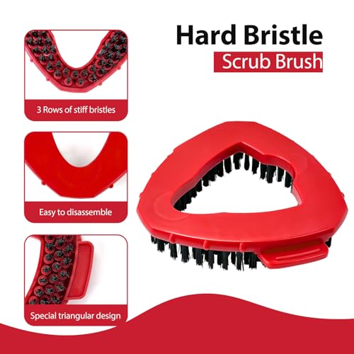 Spin Mop Heads, Handle, Base, Scrubber Head Replacement for OCedar EasyWring 1-Tank System, Microfiber Mop Refills, 30-58in Adjustable 4-Section Handle, Floor Cleaning(No Bucket)