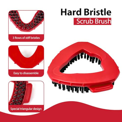 Spin Mop Heads, Handle, Base, Scrubber Head Replacement for OCedar EasyWring 1-Tank System, Microfiber Mop Refills, 30-58in Adjustable 4-Section Handle, Floor Cleaning(No Bucket)