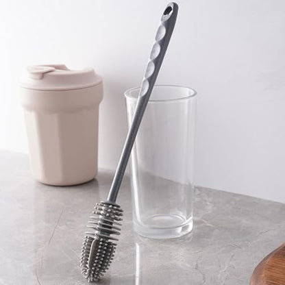 2 Pack Long-Handled Silicone Cleaning Brush - Versatile Cup & Bottle Cleaner, Reusable Scrubber for Kitchen, Bathroom & Car, Long Handle for Easy Reach