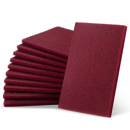 6” x 9” Maroon Scuff Pads for Paint Prep, 10PCS, Maroon General Purpose Scrub Pads for Surface Preparation, Scuffing, Scouring, Scotch Abrasive Brite Pad - style: 320 Grit-Maroon-10PCS