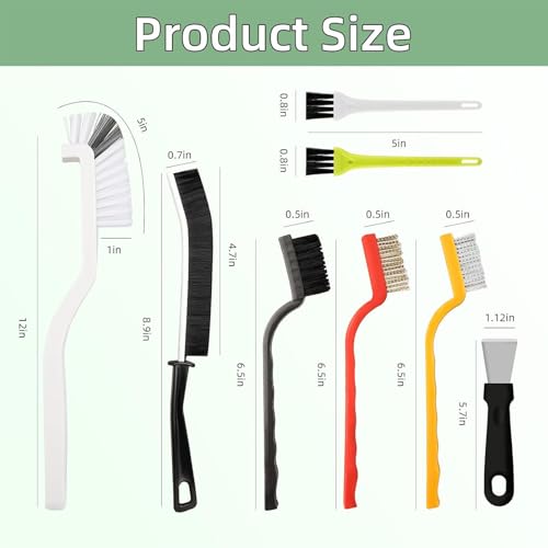 12pcs Crevice Cleaning Brush, Hard Bristle Scrub Brushes Tools, Multifunctional Grout Brush for Home, Bathroom, Ktichen, Window and Corners