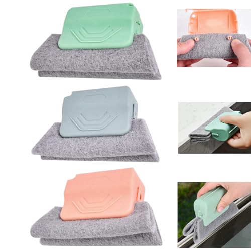 Magic Window Track Cleaner, Window Groove Cleaning Brush Tool Set, Handheld Cleaning Brushes for Window Slides Gaps Tile Lines Shutters and Car Vents, 5.31 x 3.35 x 1.18 Inches (Gray 3) - color: Gray 3