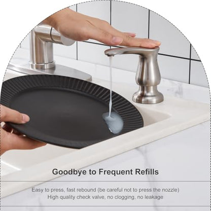 GAGALIFE Kitchen Sink Soap Dispenser Brushed Nickel, Under Sink Soap Dispenser with 40" Silicone Extension Tube, Say Goodbye to Frequent Refills - color: Brushed Nickel, size: with Hose