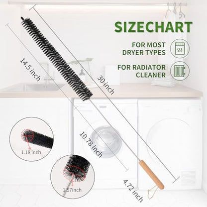 Dryer Lint Brush Vent Cleaner 30 inch Refrigerator Coil Cleaning Brushes Clothes Trap Duct Remover, Crevice Cleaning Brush, Washing Machine Cleaning Tools for Household (1 Pack) - size: 1 Pack