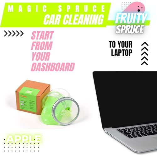 MAGIC SPRUCE Car Cleaning Gel Kit for Car Interior, High End Apple Scented Cleaning Putty in Classy Jar, Detailing Cleaning Gel Universal Dust Cleaner, for Keyboard Apple Laptop, Car Cleaning Supplies