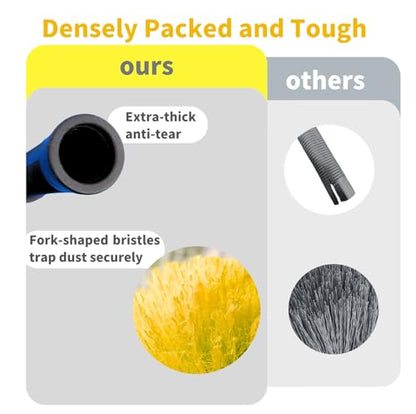 3 Pack Screw on Webster Cobweb Duster Head for Pole,Spider Web Remover Brush, Cobweb Duster Head Attachment,Fits Standard 3/4 inch Threaded Poles (3, Yellow) - color: Yellow