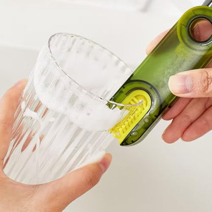 Three-in-One Cup Lid Cleaning Brush, Multipurpose Crevice and Bottle Cleaning Brush, Cleaning Supplies, Home Kitchen Crevice Cleaning Tool, Green - color: Green