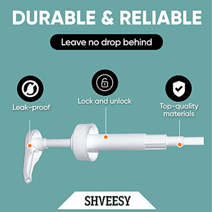 Gallon Pump Dispenser - for Plastic or Glass Bottles – Heavy-Duty Leak Proof for Commercial and Household Use – Non-BPA Plastic (Pack of 6) - size: Pack of 6