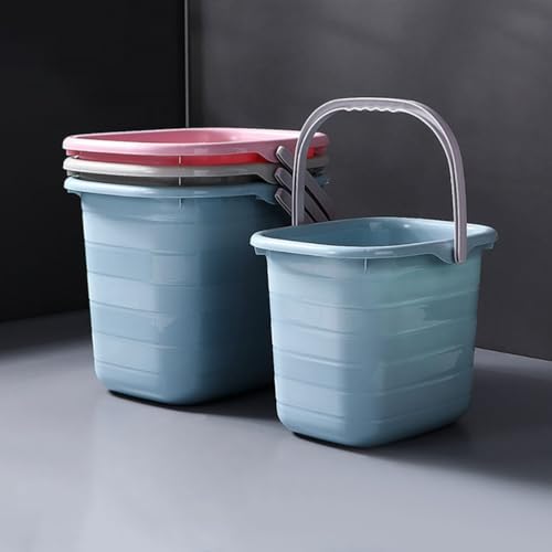 Didiseaon Plastic Bucket with Handle Rectangular Tub Portable Water Pail Utility Storage Bucket for Household Cleaning Supplies 11L, 26.00X24.50X18.50CM