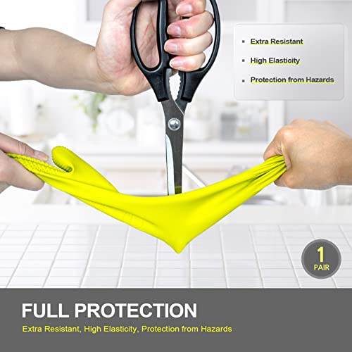 DABOGOSA MAMISON Reusable Household Dishwashing Cleaning Rubber Gloves, Non-Slip Kitchen Glove (1 Pair) - color: Green, size: Large (Pack of 2)