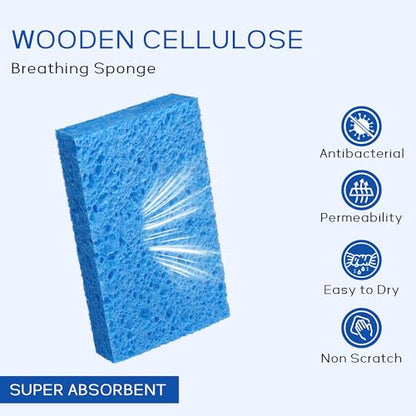 ARCLIBER Cellulose Sponges,Heavy Duty Scrub Kitchen Sponge No Scratching,Pop Up Eco DIY (6 Pack) - color: Multicolor, size: 6 Count (Pack of 1)