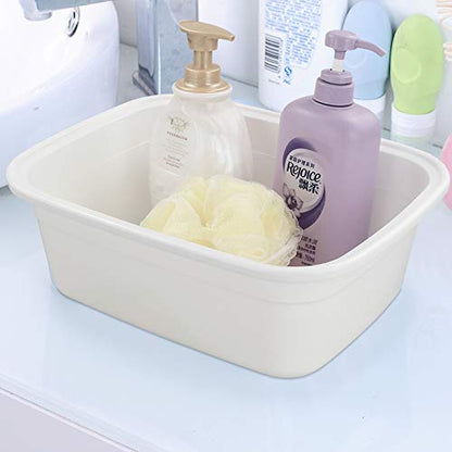 12 Quart Plastic Wash Basin, 4 Pack Dish Pan, White - size: 12 quart