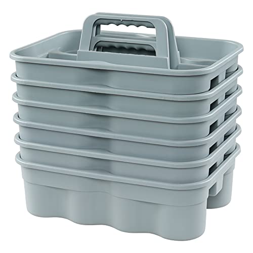 Plastic Cleaning Tote Caddy, Plastic Caddy with Handle, 6 Pack